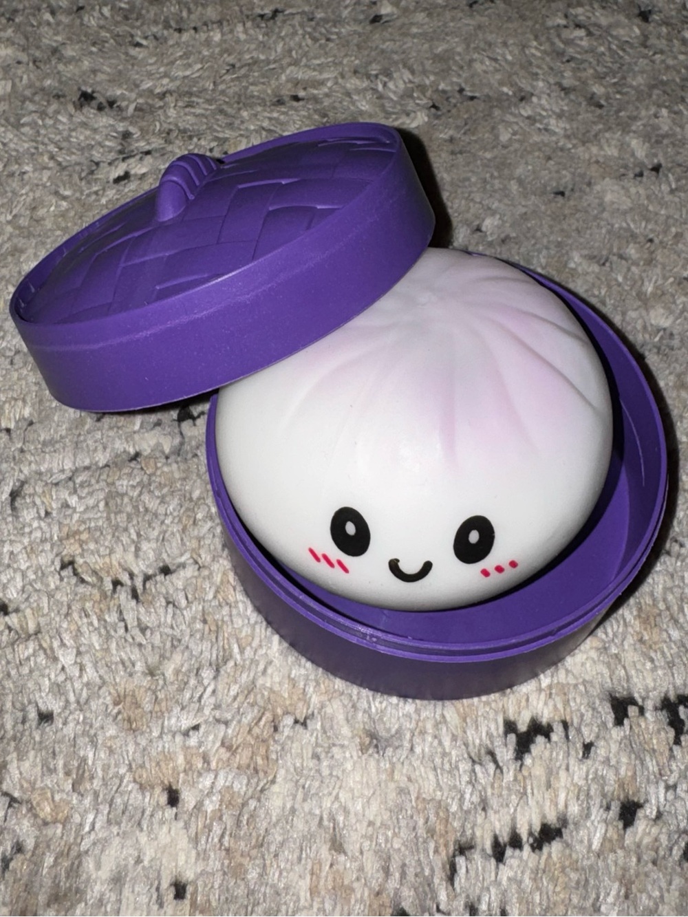 Kawaii Squishy Steamed Bun in Purple Case - extra small